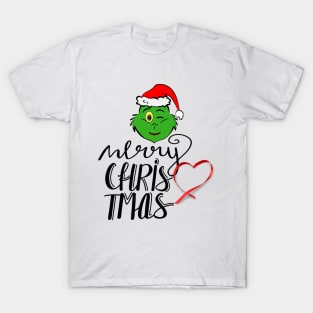 MERRY CHRISTMAS - HEART - Green Elf T-Shirt